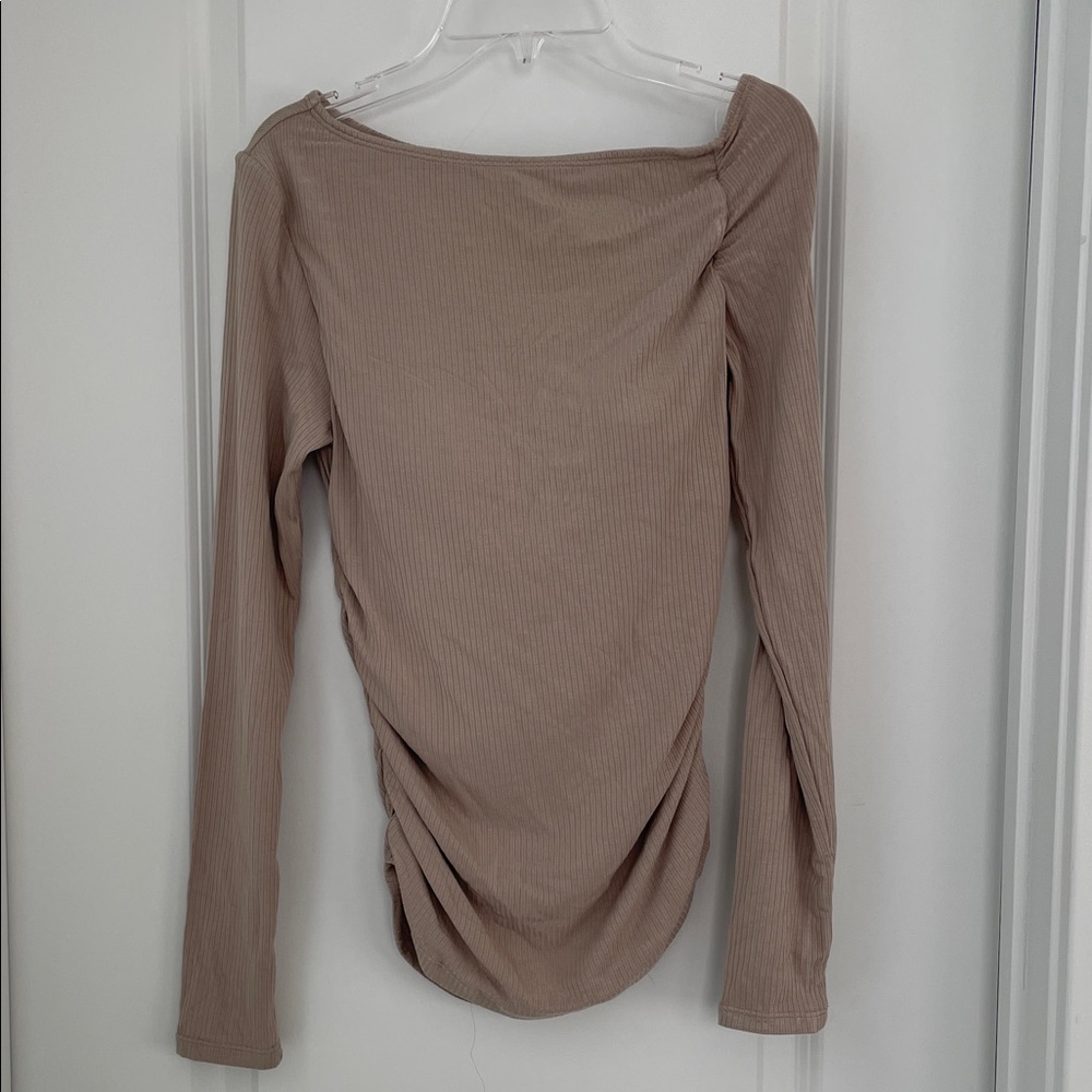 NWT Klassy Network Asymmetric Ruched Long Sleeve Top Size S